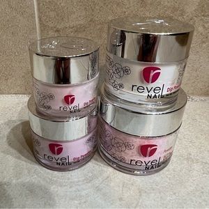 Four jars of revel dip powder